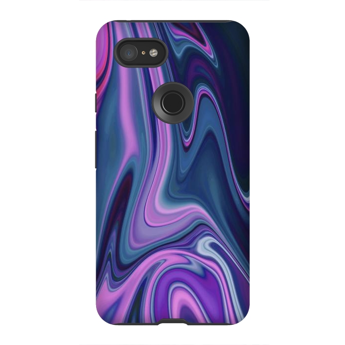 Pixel 3XL StrongFit Liquid Purple Pink and Blue Colors by ArtsCase