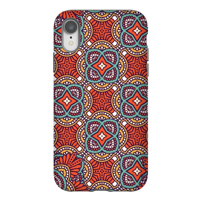 iPhone Xr StrongFit Orange Mandalas by ArtsCase