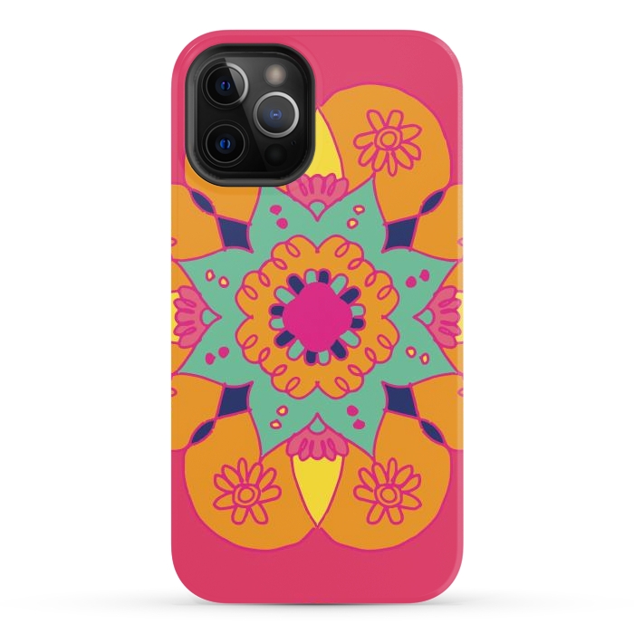 iPhone 12 Pro Max StrongFit Pink Mandala  by ArtsCase