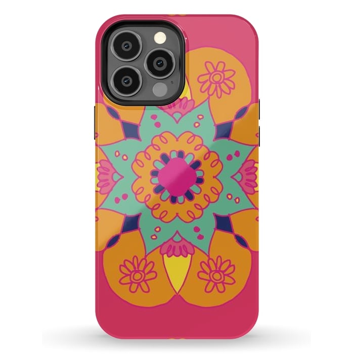 iPhone 13 Pro Max StrongFit Pink Mandala  by ArtsCase