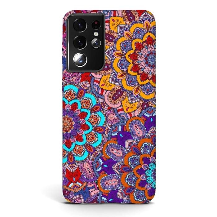 Galaxy S21 ultra StrongFit Mandalas In Colors Earth  by ArtsCase