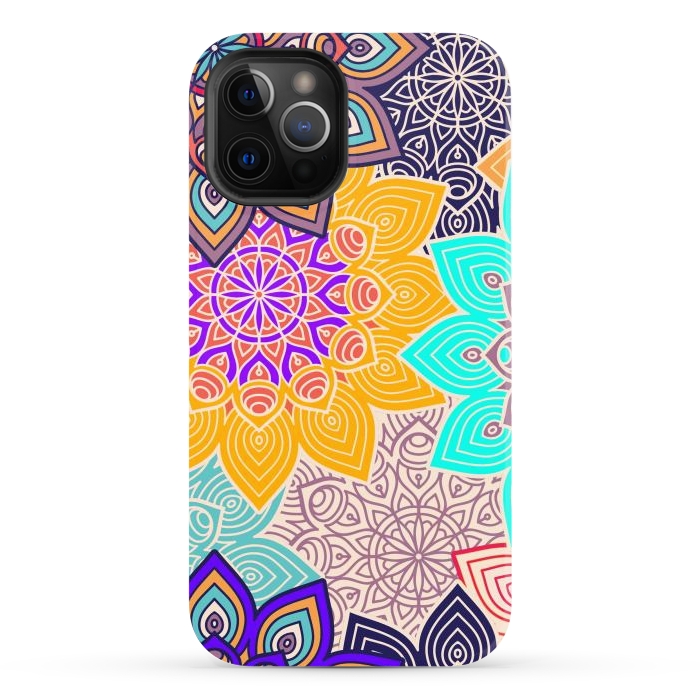 iPhone 12 Pro Max StrongFit Repeated Tropical Mandalas by ArtsCase