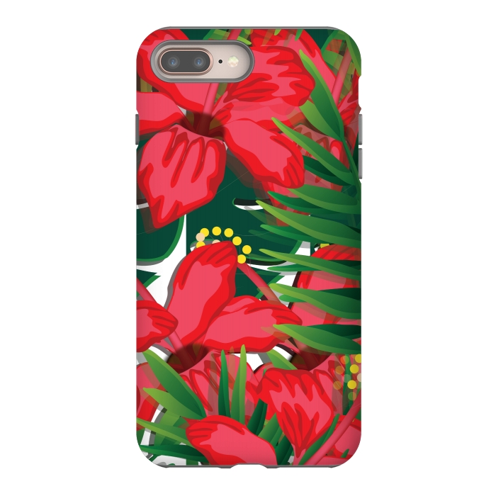 iPhone 7 plus StrongFit red tulips tropical by MALLIKA