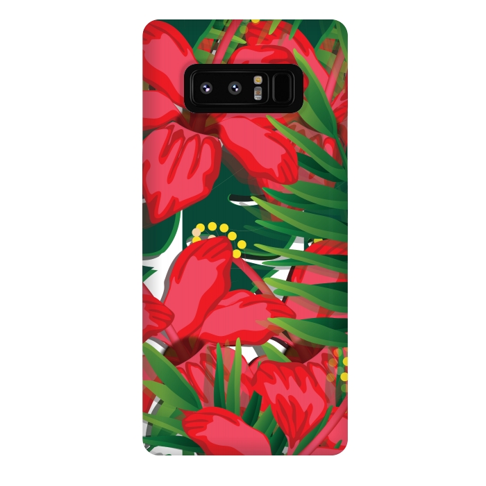 Galaxy Note 8 StrongFit red tulips tropical by MALLIKA