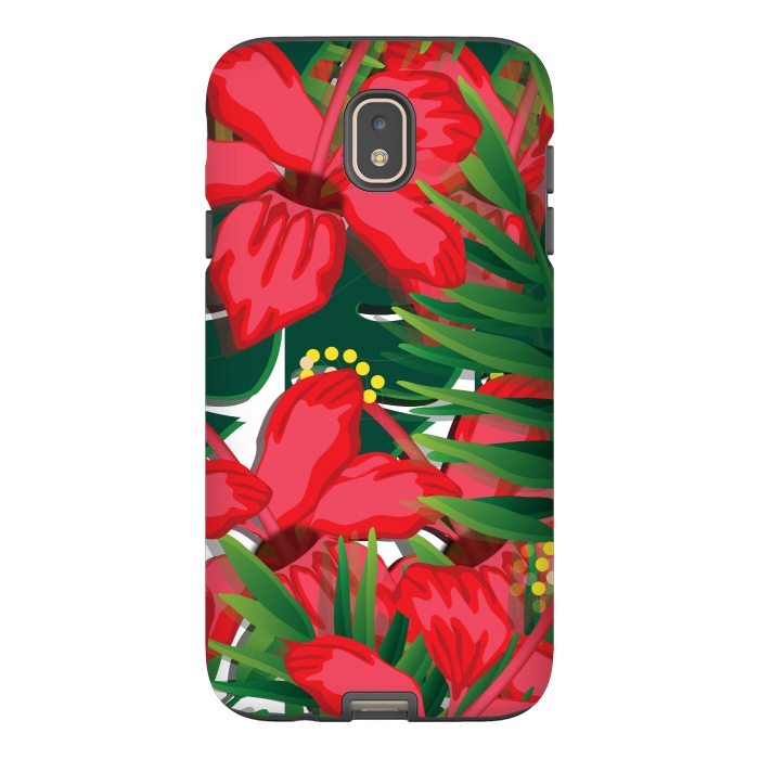 Galaxy J7 StrongFit red tulips tropical by MALLIKA