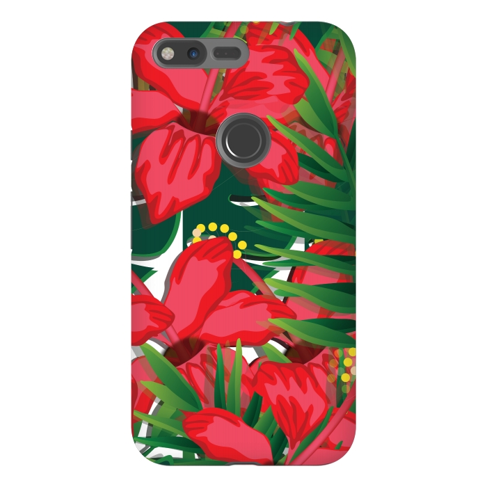 Pixel XL StrongFit red tulips tropical by MALLIKA