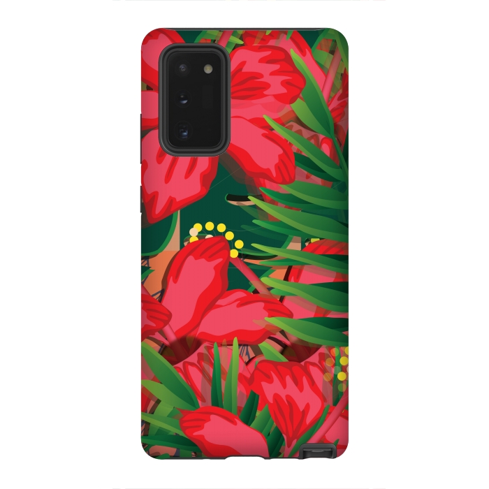 Galaxy Note 20 StrongFit red tulips tropical by MALLIKA