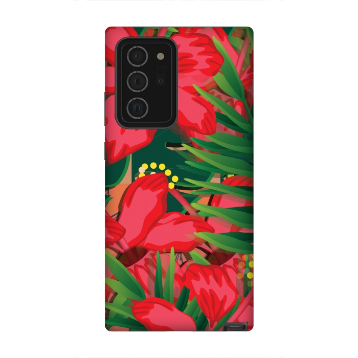 Galaxy Note 20 Ultra StrongFit red tulips tropical by MALLIKA