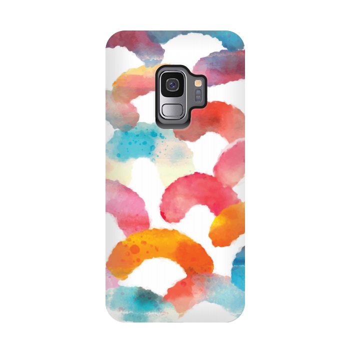 Galaxy S9 StrongFit Watercolor multi scales by MALLIKA