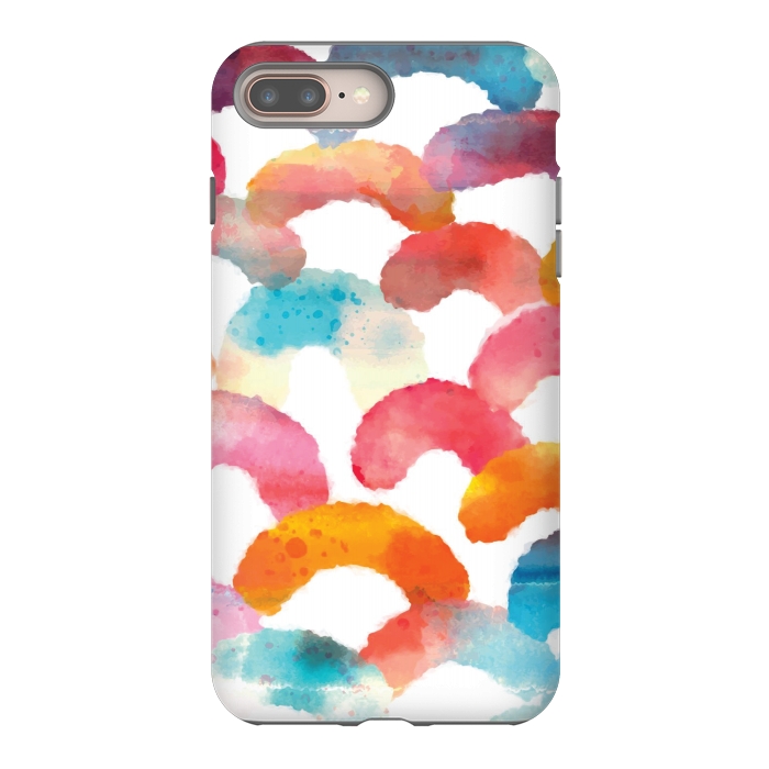 iPhone 8 plus StrongFit Watercolor multi scales by MALLIKA