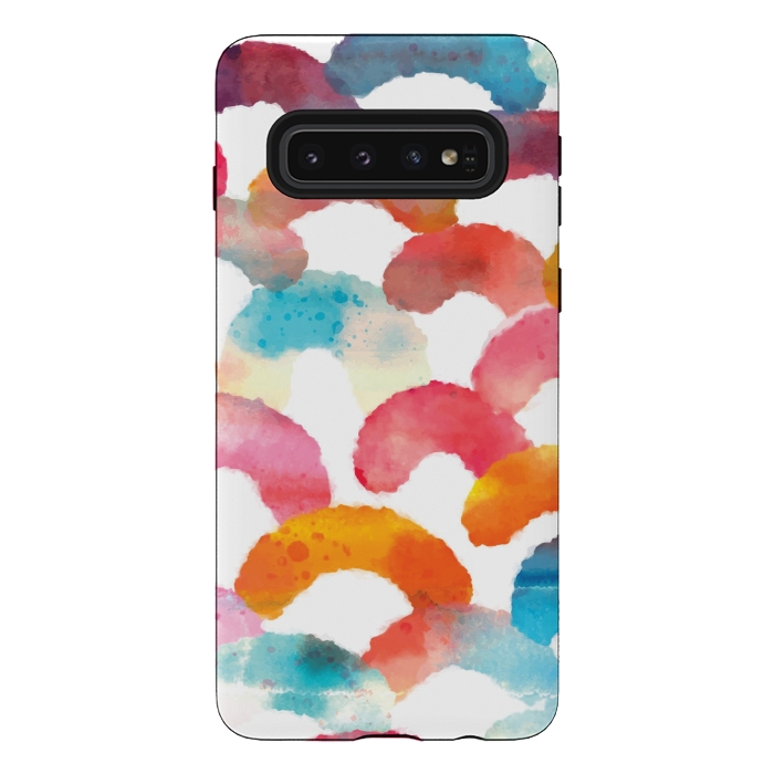 Galaxy S10 StrongFit Watercolor multi scales by MALLIKA