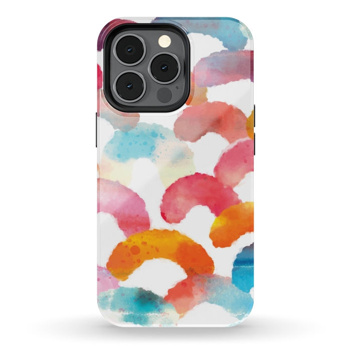 iPhone 13 pro StrongFit Watercolor multi scales by MALLIKA