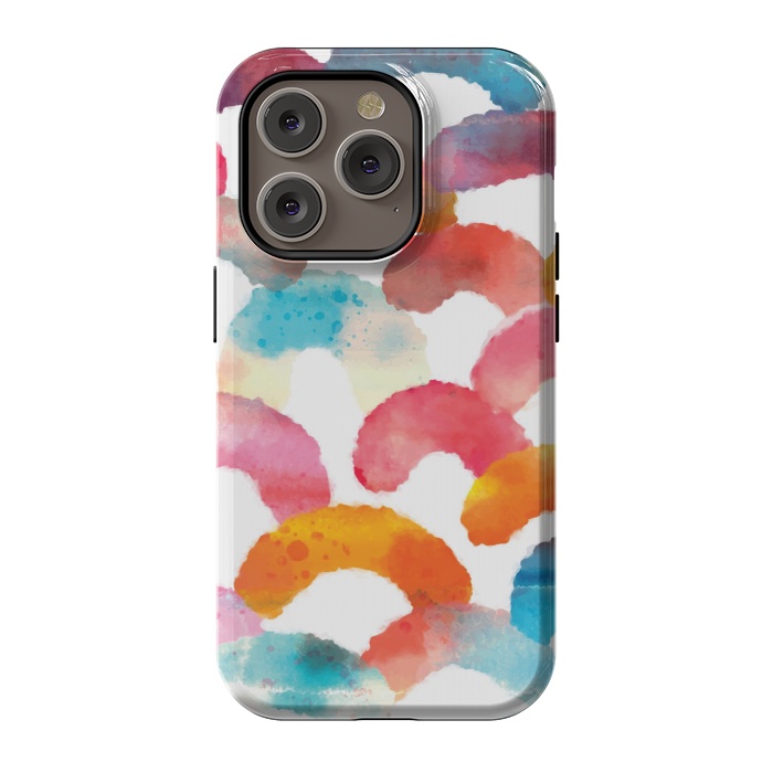 iPhone 14 Pro StrongFit Watercolor multi scales by MALLIKA