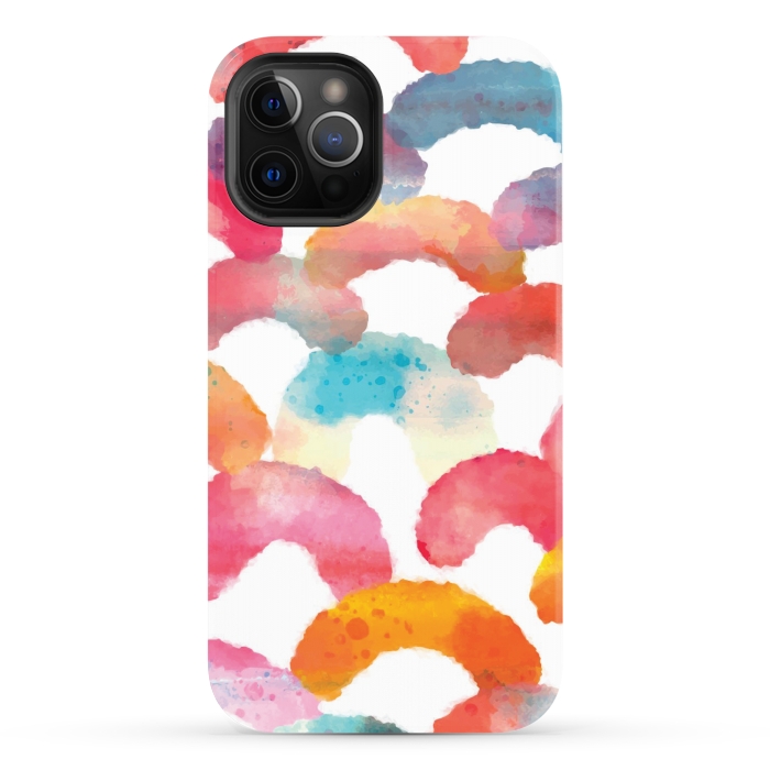 iPhone 12 Pro Max StrongFit Watercolor multi scales by MALLIKA