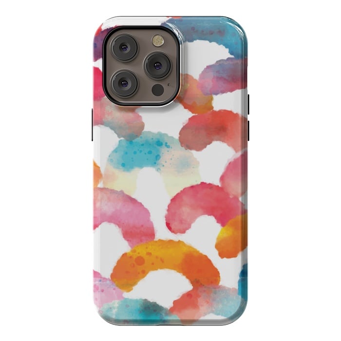 iPhone 14 Pro max StrongFit Watercolor multi scales by MALLIKA