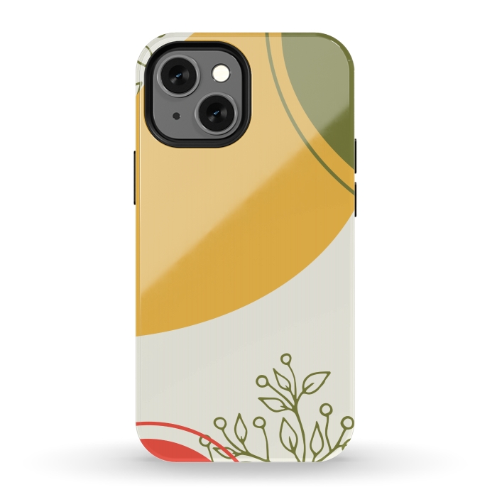iPhone 12 mini StrongFit modern art yellow by MALLIKA