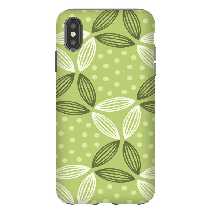iPhone Xs Max StrongFit green leave pattern by MALLIKA