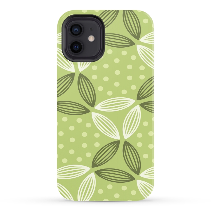 iPhone 12 StrongFit green leave pattern by MALLIKA
