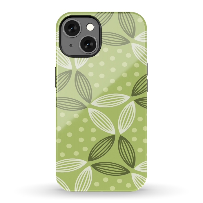iPhone 13 StrongFit green leave pattern by MALLIKA