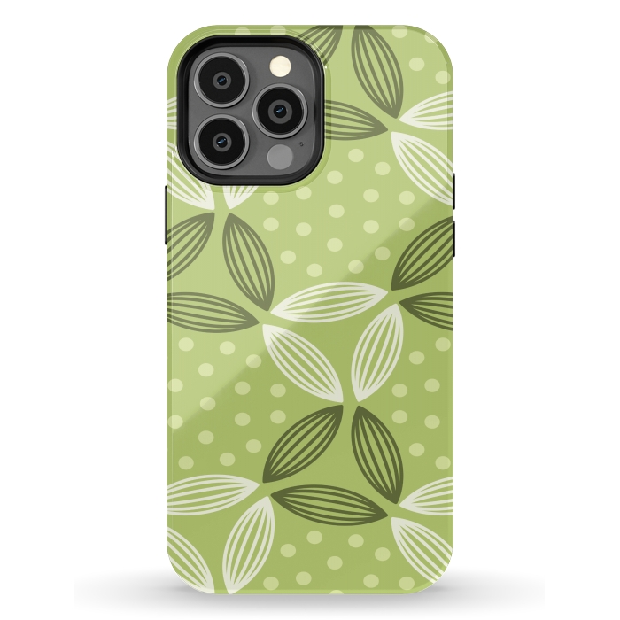 iPhone 13 Pro Max StrongFit green leave pattern by MALLIKA