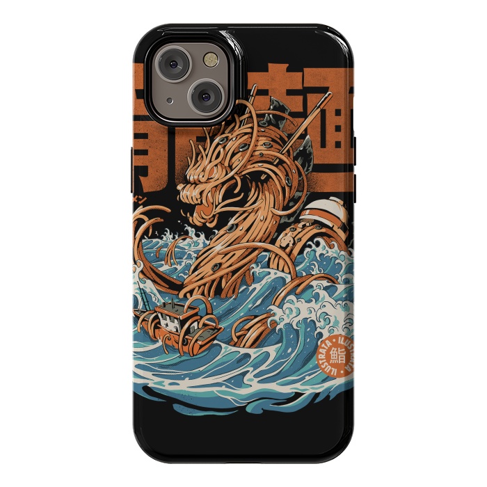 iPhone 14 Plus StrongFit Black Great Ramen Dragon off Kanagawa by Ilustrata