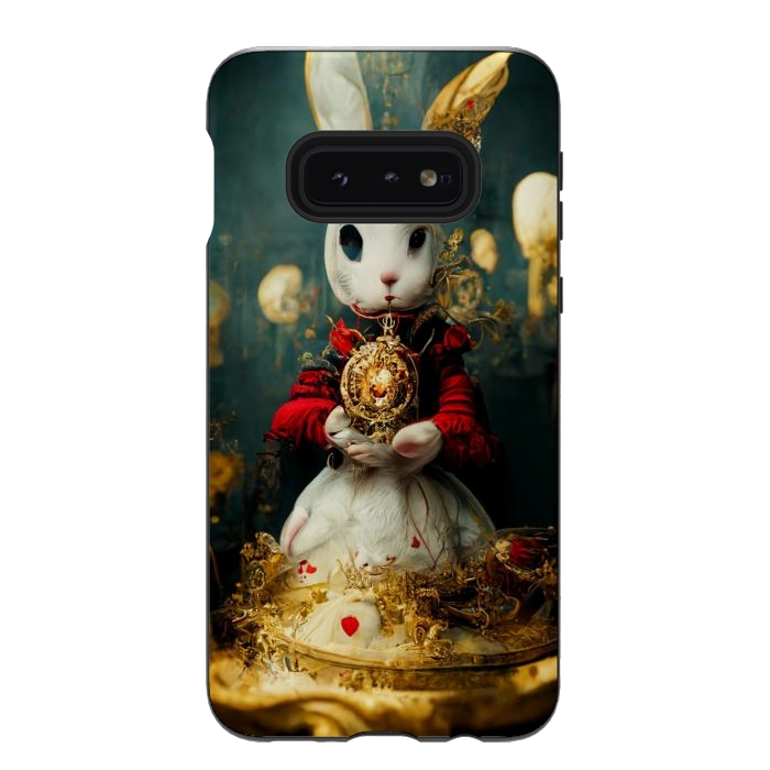 Galaxy S10e StrongFit white rabbit , Alice by haroulita