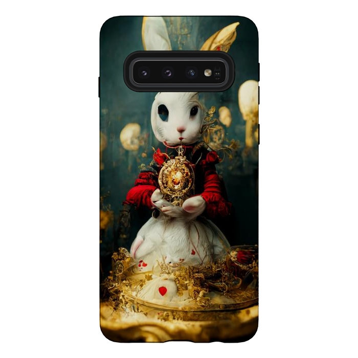 Galaxy S10 StrongFit white rabbit , Alice by haroulita