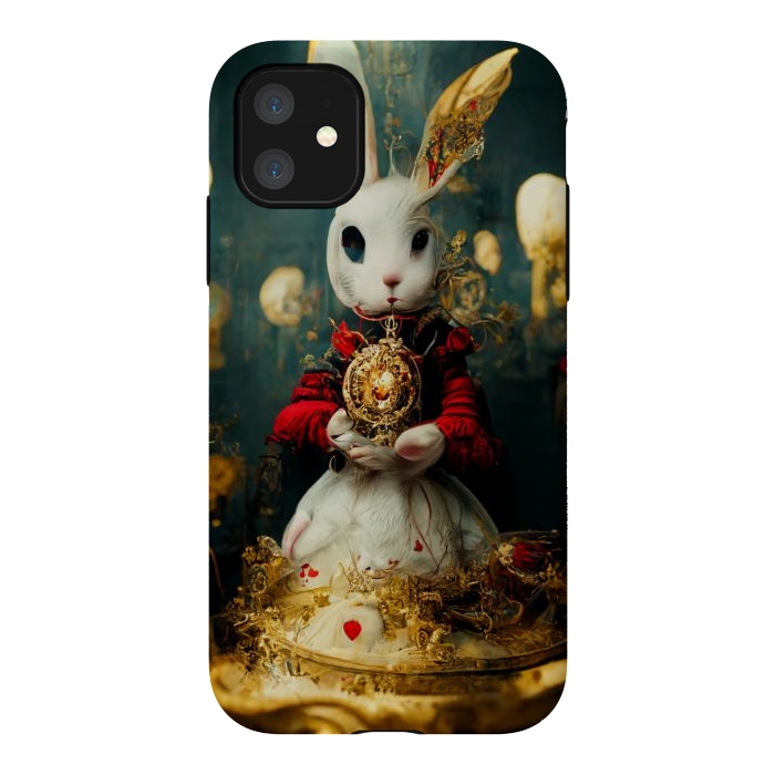 iPhone 11 StrongFit white rabbit , Alice by haroulita