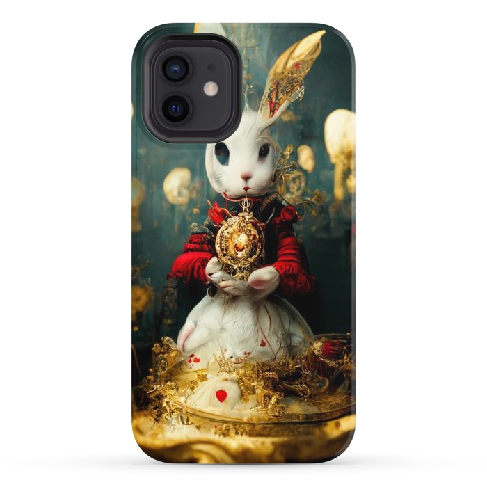iPhone 12 StrongFit white rabbit , Alice by haroulita