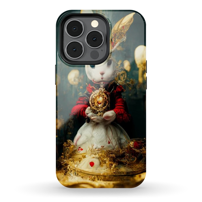iPhone 13 pro StrongFit white rabbit , Alice by haroulita