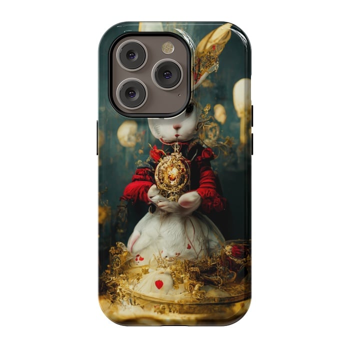 iPhone 14 Pro StrongFit white rabbit , Alice by haroulita