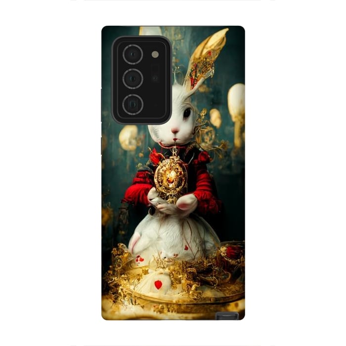 Galaxy Note 20 Ultra StrongFit white rabbit , Alice by haroulita