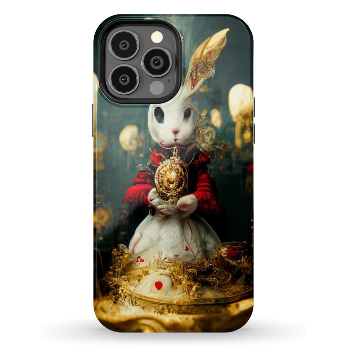 iPhone 13 Pro Max StrongFit white rabbit , Alice by haroulita