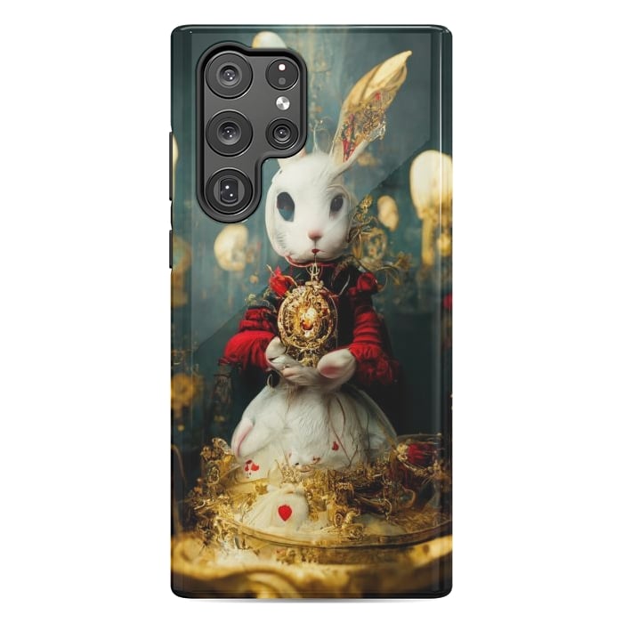 Galaxy S22 Ultra StrongFit white rabbit , Alice by haroulita