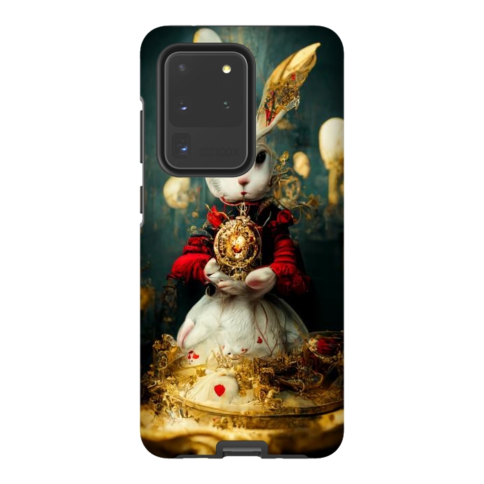 Galaxy S20 Ultra StrongFit white rabbit , Alice by haroulita