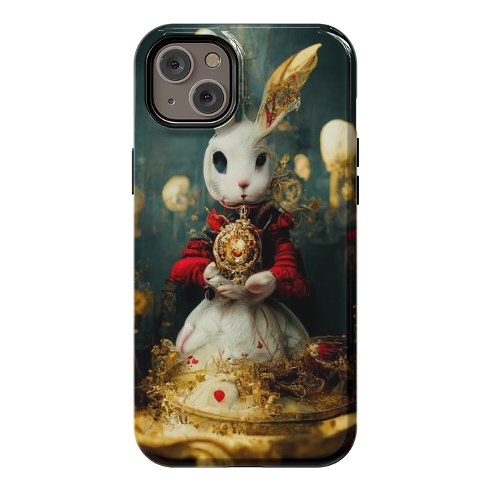 iPhone 14 Plus StrongFit white rabbit , Alice by haroulita