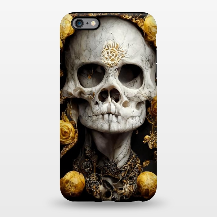 iPhone 6/6s plus StrongFit yellow gold roses skull by haroulita