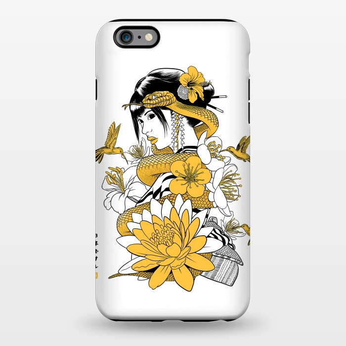 iPhone 6/6s plus StrongFit Yellow snake geisha by Alberto