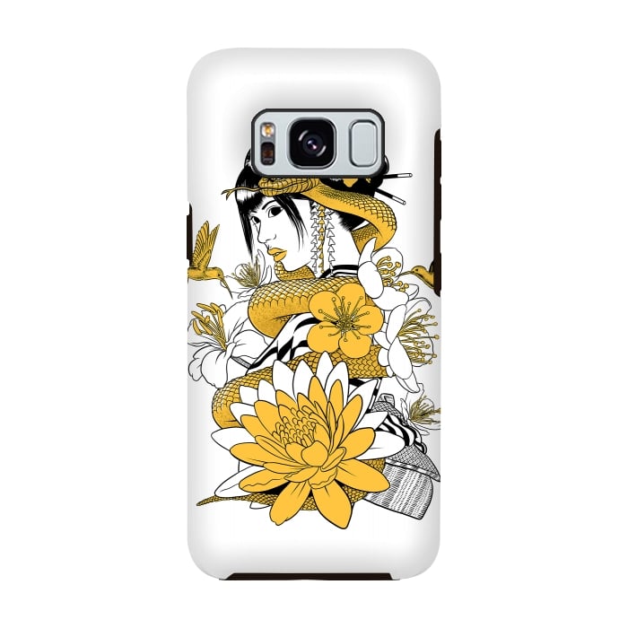 Galaxy S8 StrongFit Yellow snake geisha by Alberto