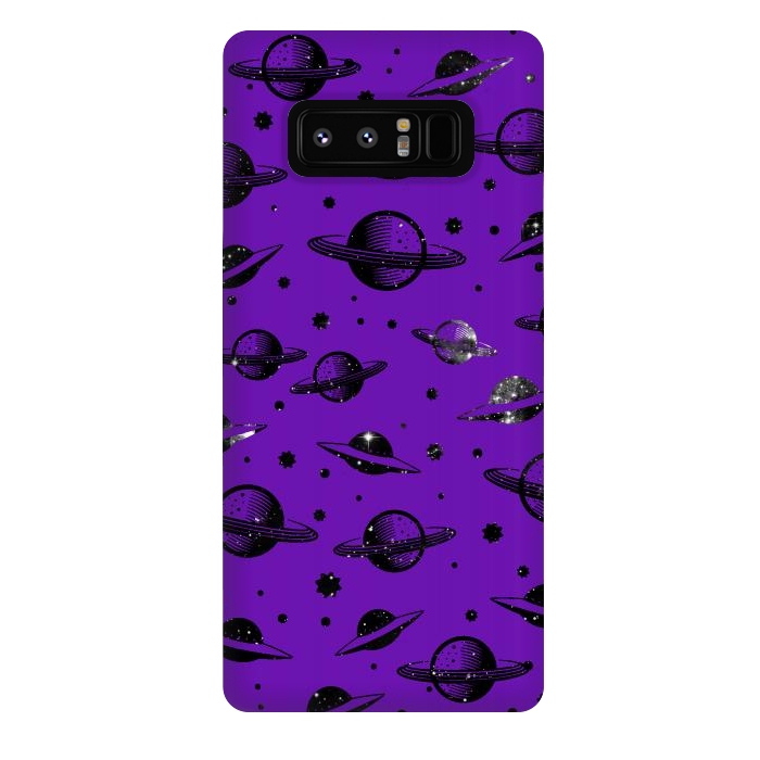 Galaxy Note 8 StrongFit Planets, stars space pattern on purple background by Oana 