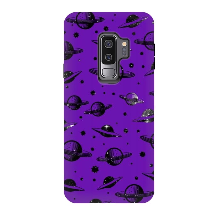 Galaxy S9 plus StrongFit Planets, stars space pattern on purple background by Oana 