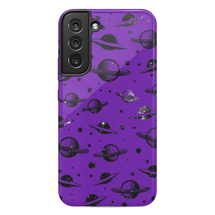 Galaxy S22 plus StrongFit Planets, stars space pattern on purple background by Oana 