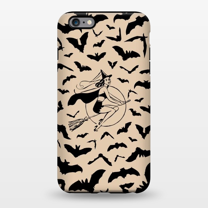 iPhone 6/6s plus StrongFit Retro Pin-up witch and bats - Halloween illustration by Oana 