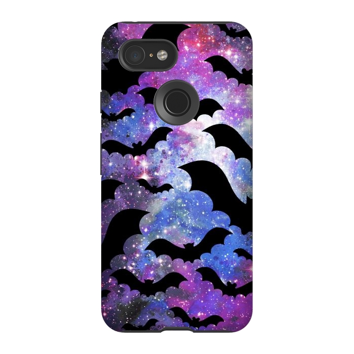 Pixel 3 StrongFit Flying bats and starry night sky - purple-blue night sky by Oana 