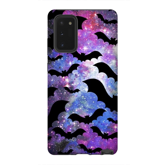 Galaxy Note 20 StrongFit Flying bats and starry night sky - purple-blue night sky by Oana 