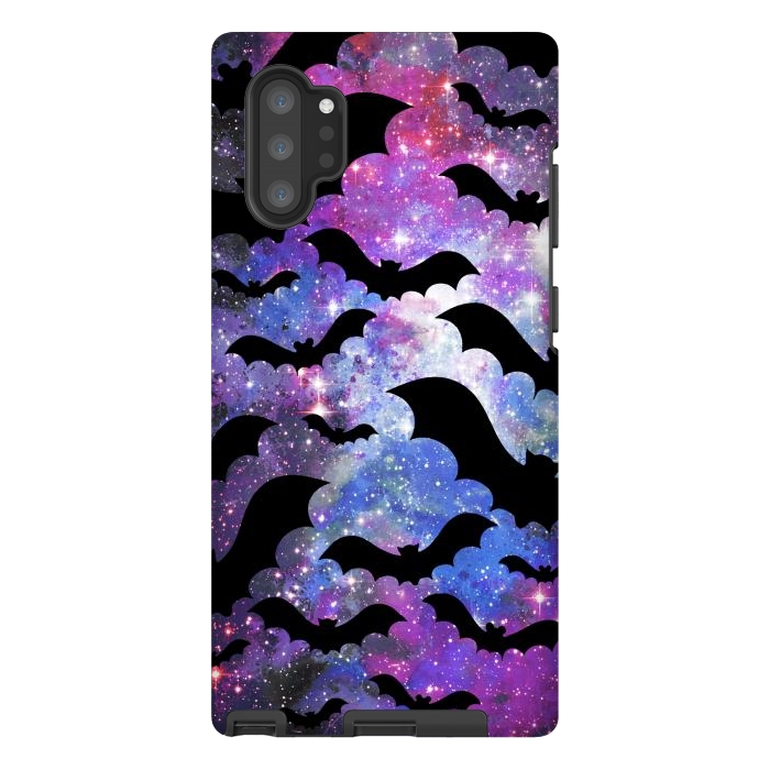 Galaxy Note 10 plus StrongFit Flying bats and starry night sky - purple-blue night sky by Oana 
