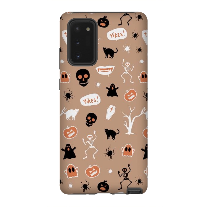 Galaxy Note 20 StrongFit Halloween Monster pattern - cute Halloween stickers - skull, pumpkin, black cat, ghost by Oana 