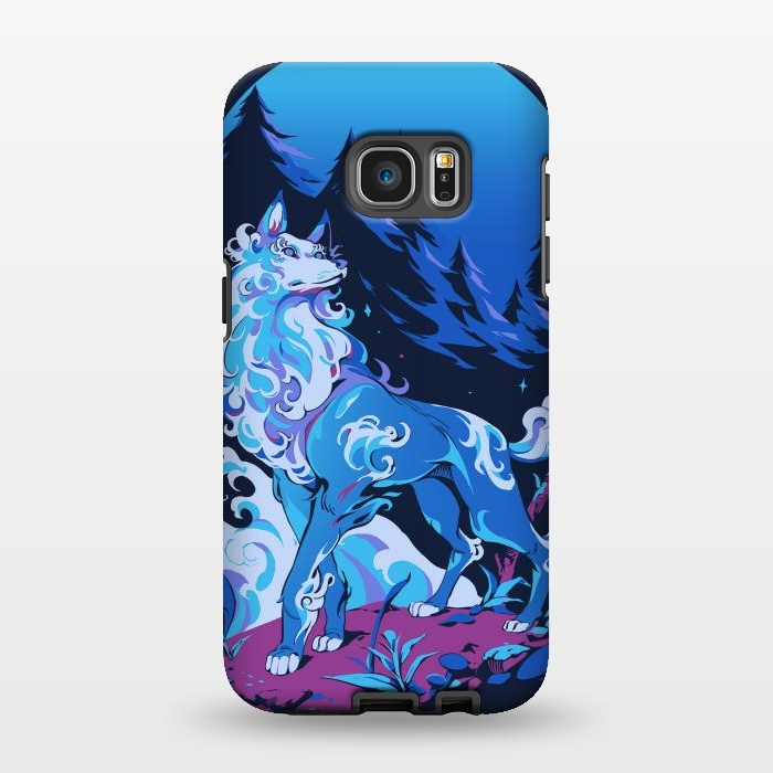 Galaxy S7 EDGE StrongFit Spiritual Aqua Wolf by Ilustrata
