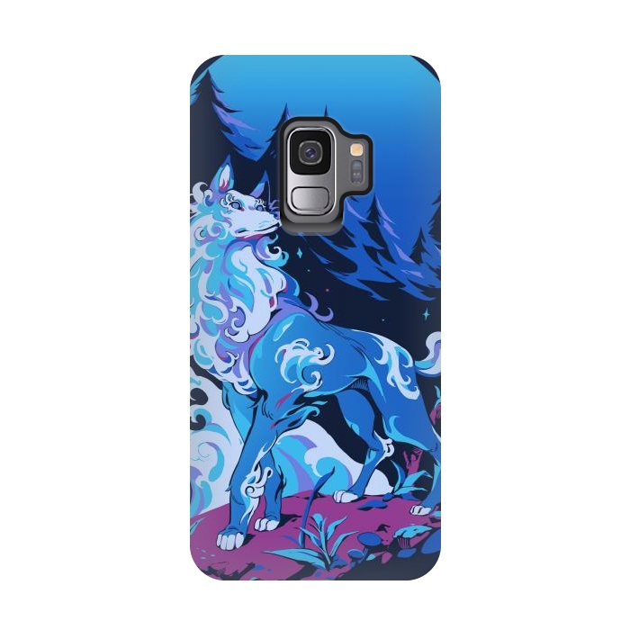 Galaxy S9 StrongFit Spiritual Aqua Wolf by Ilustrata