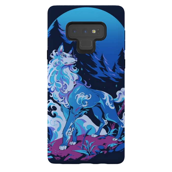 Galaxy Note 9 StrongFit Spiritual Aqua Wolf by Ilustrata
